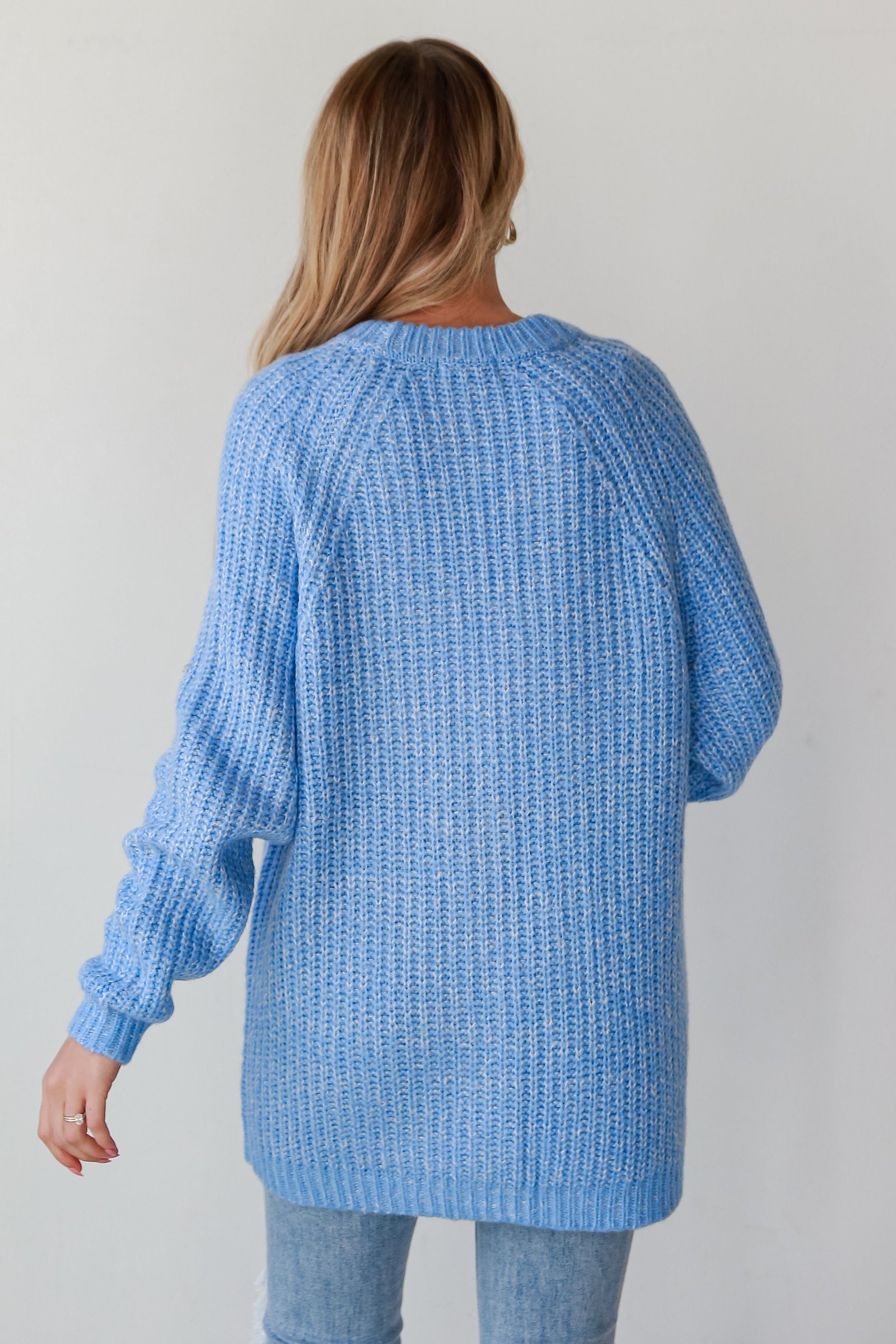 All Up To You Blue Oversized Sweater Cardigan